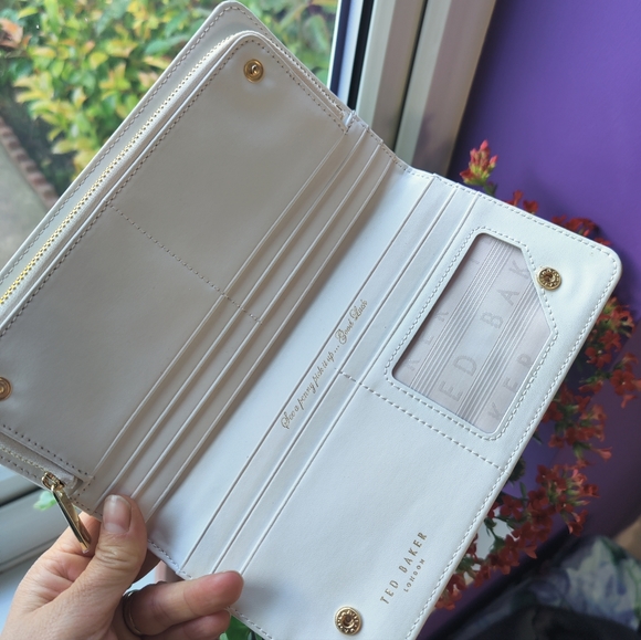 Genuine Ted Baker Tan Exotic Cow Hide Leather Popper Matinee Cardholder/Purse - Picture 7 of 13